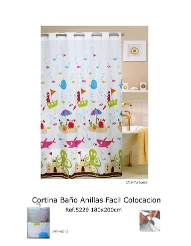 Cortina Baño Estampada (1 Pieza) 180X200 cm.